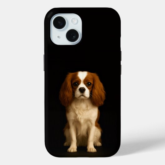 Black 4 Luxe iPhone 15 Case, Cavalier Spaniel Case-Mate iPhone Hülle (Rückseite)