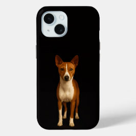 Black 4 Luxe iPhone 15 Case, Classy Basenji Dog Case-Mate iPhone Hülle