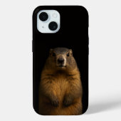 Black 4 Luxe iPhone 15 Case, Fluffy Marmot Case-Mate iPhone Hülle (Rückseite)