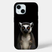 Black 4 Luxe iPhone 15 Case, Gentle Lemur Case-Mate iPhone Hülle (Rückseite)