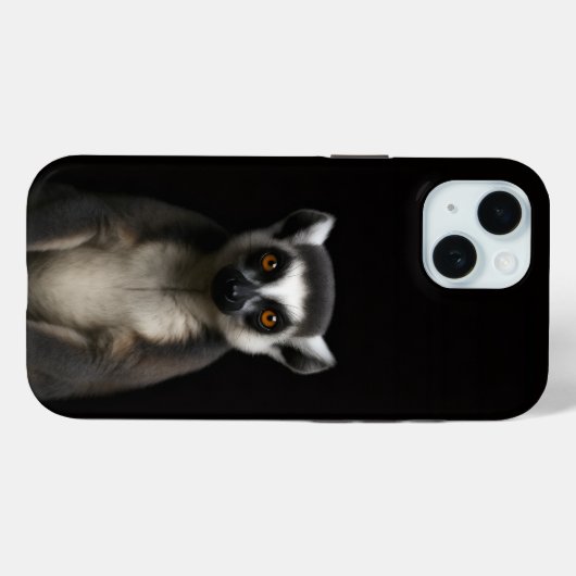 Black 4 Luxe iPhone 15 Case, Gentle Lemur Case-Mate iPhone Hülle (Rückseite (Horizontal))
