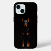 Black 4 Luxe iPhone 15 Case, Guardian Doberman Case-Mate iPhone Hülle (Rückseite)