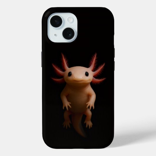 Black 4 Luxe iPhone 15 Case-Mate, Mexican Axolotl Case-Mate iPhone Hülle (Rückseite)