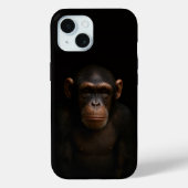 Black 4 Luxe iPhone 15 Case, Serene Chimpanzee Case-Mate iPhone Hülle (Rückseite)