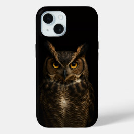 Black 4 Luxe iPhone 15, Golden Amber Eye Owl Case-Mate iPhone Hülle