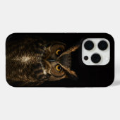 Black 4 Luxe iPhone 15 Pro, Golden Amber Eye Owl Case-Mate iPhone Hülle (Rückseite (Horizontal))