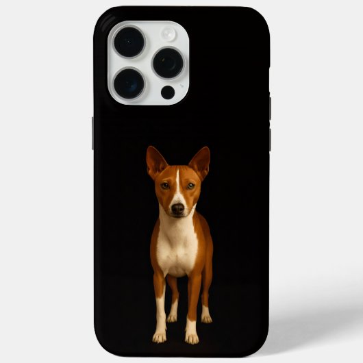 Black 4 Luxe iPhone 15 Pro Max, Classy Basenji Dog Case-Mate iPhone Hülle (Rückseite)