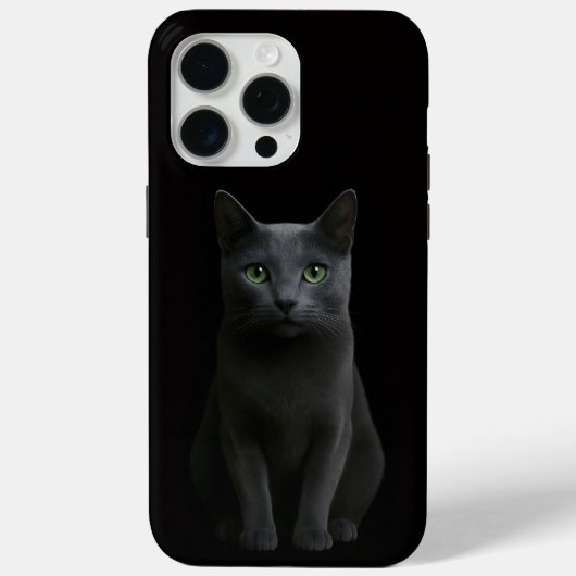 Black 4 Luxe iPhone 15 Pro Max, Russian Blue Cat Case-Mate iPhone Hülle (Rückseite)