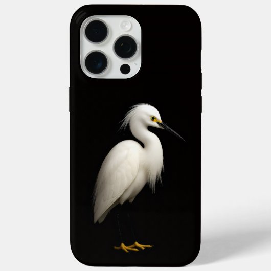 Black 4 Luxe iPhone 15 Pro Max, Snowy Egret Case-Mate iPhone Hülle (Rückseite)