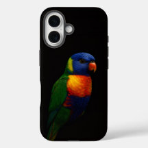 Black 4 Luxe iPhone 16 Case-Mate, Lorikeet Parrot