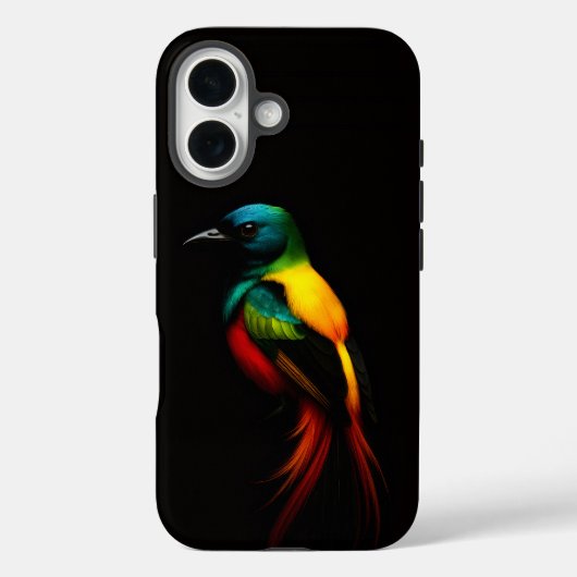Black 4 Luxe iPhone 16 Case-Mate, Rainbow Bird Case-Mate iPhone Hülle (Rückseite)
