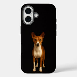 Black 4 Luxe iPhone 16 Mate, Classy Basenji Dog iPhone 16 Hülle