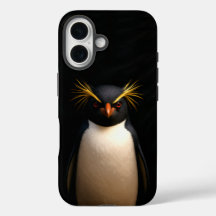 Black 4 Luxe iPhone 16 Mate, Rockhopper Penguin