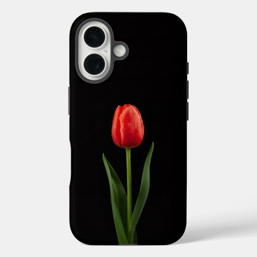 Black 4 Luxe iPhone 16 Mate, Ruby Red Tulip Case-Mate iPhone Hülle (Rückseite)