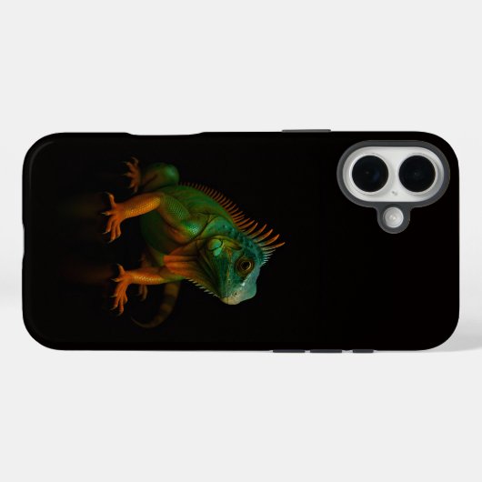 Black 4 Luxe iPhone 16 Plus, Green Iguana Case-Mate iPhone Hülle (Rückseite (Horizontal))