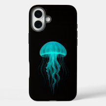 Black 4 Luxe iPhone 16 Plus, Green Jellyfish