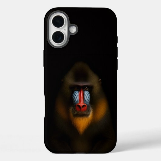 Black 4 Luxe iPhone 16 Plus, Mandrill Monkey Case-Mate iPhone Hülle (Rückseite)