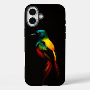 Black 4 Luxe iPhone 16 Plus Mate, Rainbow Bird Hülle