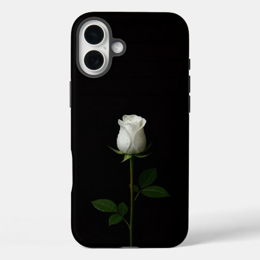Black 4 Luxe iPhone 16 Plus, Pure White Rose Case-Mate iPhone Hülle (Rückseite)