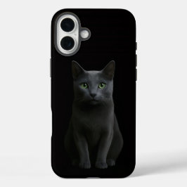 Black 4 Luxe iPhone 16 Plus, Russian Blue Cat iPhone 16 Plus Hülle