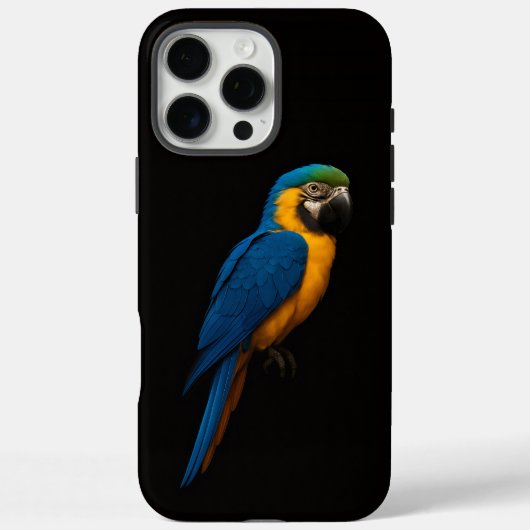 Black 4 Luxe iPhone 16 Pro Max, Blue Yellow Macaw Case-Mate iPhone Hülle (Rückseite)