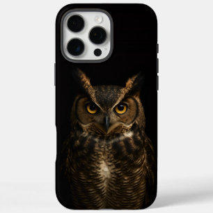 Black 4 Luxe iPhone 16 Pro Max, Golden Eye Owl Max Hülle