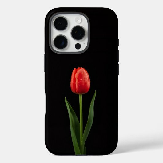 Black 4 Luxe iPhone 16 Pro, Ruby Red Tulip Case-Mate iPhone Hülle (Rückseite)