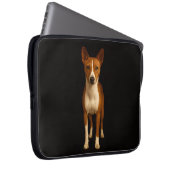 Black 4 Luxe Laptop Sleeve, Classy Basenji Dog Laptopschutzhülle (Vorne Rechts)