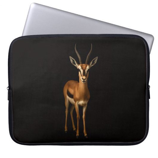 Black 4 Luxe Laptop Sleeve, Elegant Gazella Laptopschutzhülle (Vorderseite)