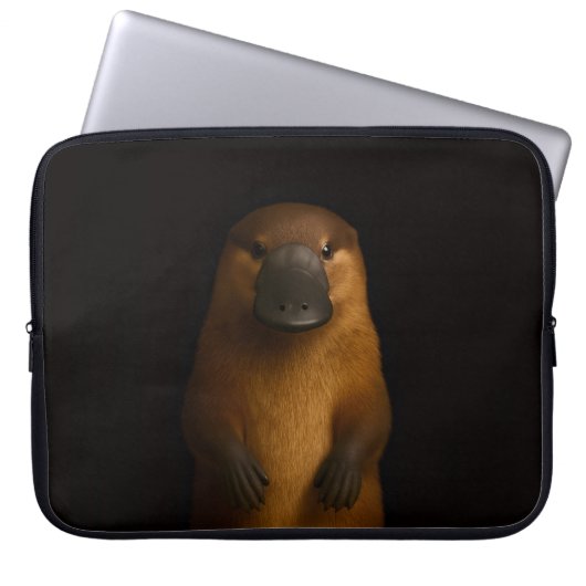 Black 4 Luxe Laptop Sleeve, Elegant Platypus Laptopschutzhülle (Vorderseite)