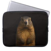 Black 4 Luxe Laptop Sleeve, Fluffy Marmot
