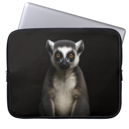 Black 4 Luxe Laptop Sleeve, Gentle Lemur Laptopschutzhülle (Vorderseite)