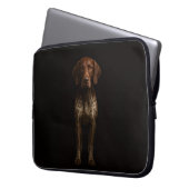 Black 4 Luxe Laptop Sleeve, German Pointer Dog Laptopschutzhülle (Vorderseite Links)