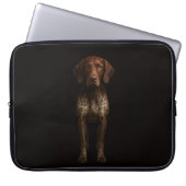 Black 4 Luxe Laptop Sleeve, German Pointer Dog Laptopschutzhülle (Vorderseite)