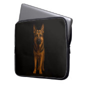 Black 4 Luxe Laptop Sleeve, German Shepherd Dog Laptopschutzhülle (Vorderseite Links)