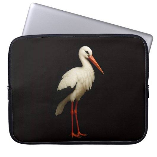 Black 4 Luxe Laptop Sleeve, Graceful Stork Laptopschutzhülle (Vorderseite)