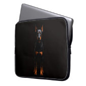 Black 4 Luxe Laptop Sleeve, Guardian Doberman Dog Laptopschutzhülle (Vorderseite Links)