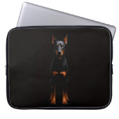 Black 4 Luxe Laptop Sleeve, Guardian Doberman Dog Laptopschutzhülle (Vorderseite)