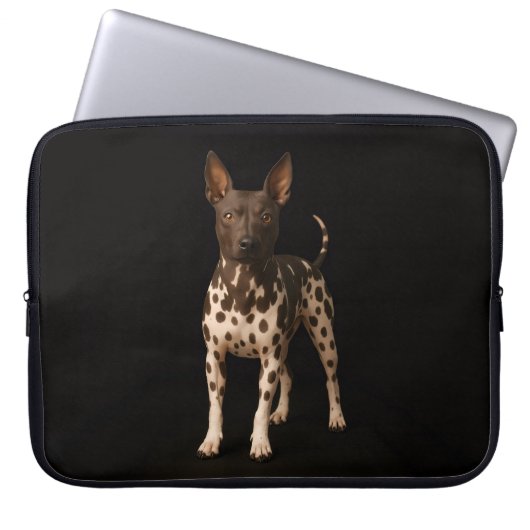 Black 4 Luxe Laptop Sleeve, Hairless Terrier Dog Laptopschutzhülle (Vorderseite)