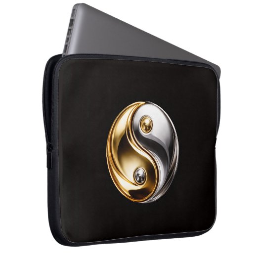 Black 4 Luxe Laptop Sleeve, Harmony Yin Yang Laptopschutzhülle (Vorne Rechts)