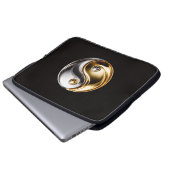 Black 4 Luxe Laptop Sleeve, Harmony Yin Yang Laptopschutzhülle (Vorne Knopf)