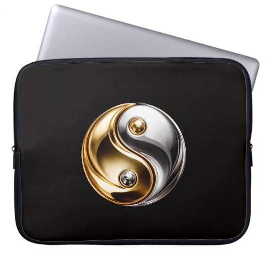 Black 4 Luxe Laptop Sleeve, Harmony Yin Yang Laptopschutzhülle (Vorderseite)