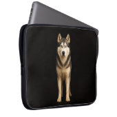 Black 4 Luxe Laptop Sleeve, Icy Elite Husky Laptopschutzhülle (Vorne Rechts)