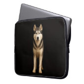 Black 4 Luxe Laptop Sleeve, Icy Elite Husky Laptopschutzhülle (Vorderseite Links)