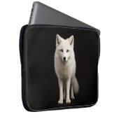 Black 4 Luxe Laptop Sleeve, Ivory Arctic Fox Laptopschutzhülle (Vorne Rechts)