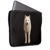 Black 4 Luxe Laptop Sleeve, Ivory Arctic Wolf Laptopschutzhülle (Vorne Rechts)