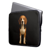 Black 4 Luxe Laptop Sleeve, Kind Beagle Laptopschutzhülle (Vorderseite Links)