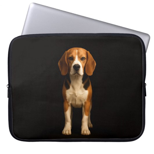 Black 4 Luxe Laptop Sleeve, Kind Beagle Laptopschutzhülle (Vorderseite)