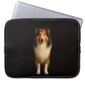 Black 4 Luxe Laptop Sleeve, Loyal Collie Dog Laptopschutzhülle (Vorderseite)