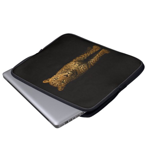 Black 4 Luxe Laptop Sleeve, Majestic Leopard Laptopschutzhülle (Vorne Knopf)